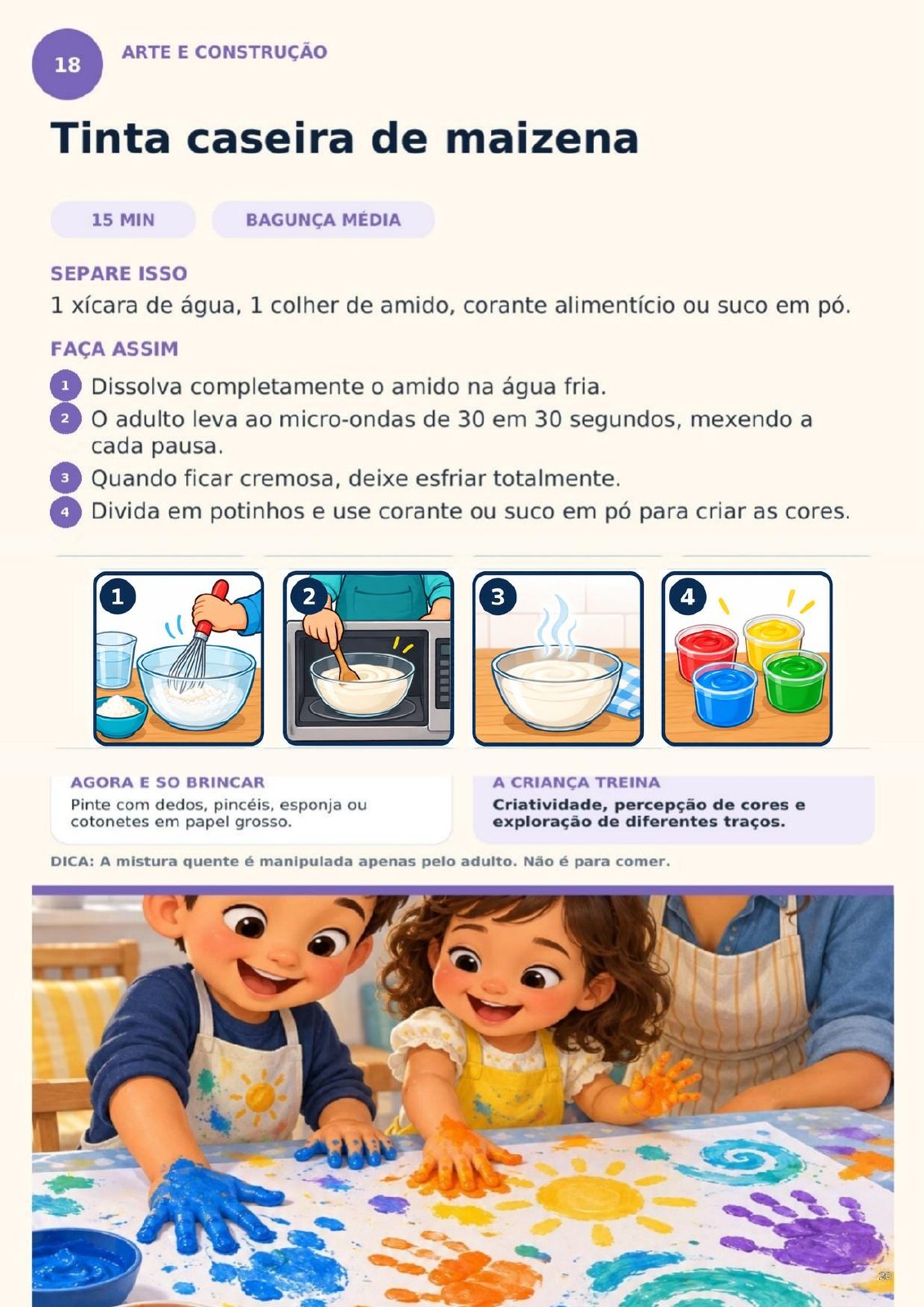 Página 1 de amostra de 50 brincadeiras para fazer em casa — Bora brincar?