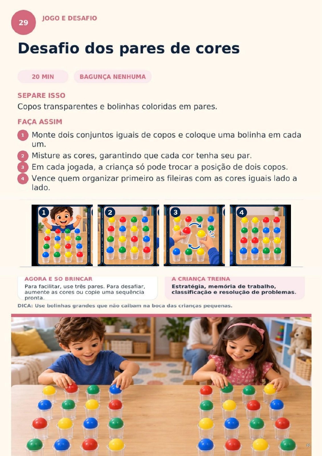 Página 2 de amostra de 50 brincadeiras para fazer em casa — Bora brincar?